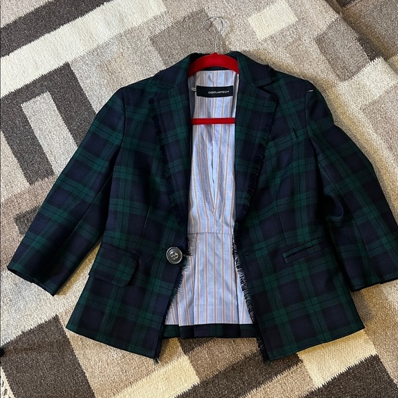 DSQUARED2 Jackets & Blazers - Dsquared2 Made in Italy Tartan Check Plaid Blazer Sport Coat Green navy size 40